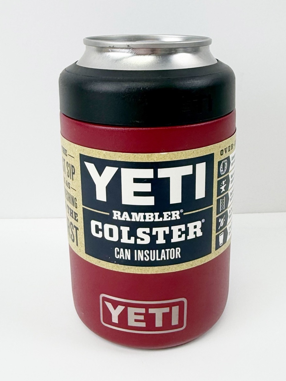 YETI 12oz Rambler Colster Can Insulator No Sweat Harvest Red DISCONTINUED COLOR